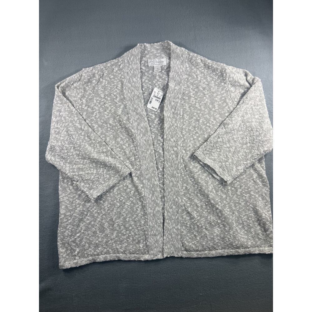 Size 1X - CJ Blanks Grey Open Cardigan Sweater NWT